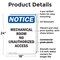 Signmission Mechanical Room No Unauthorized Access OSHA Notice Sign, Plastic, 18in W x 24in L, 2PK OS-2PACK-NS-P-1824-V-15950 - alternate 4